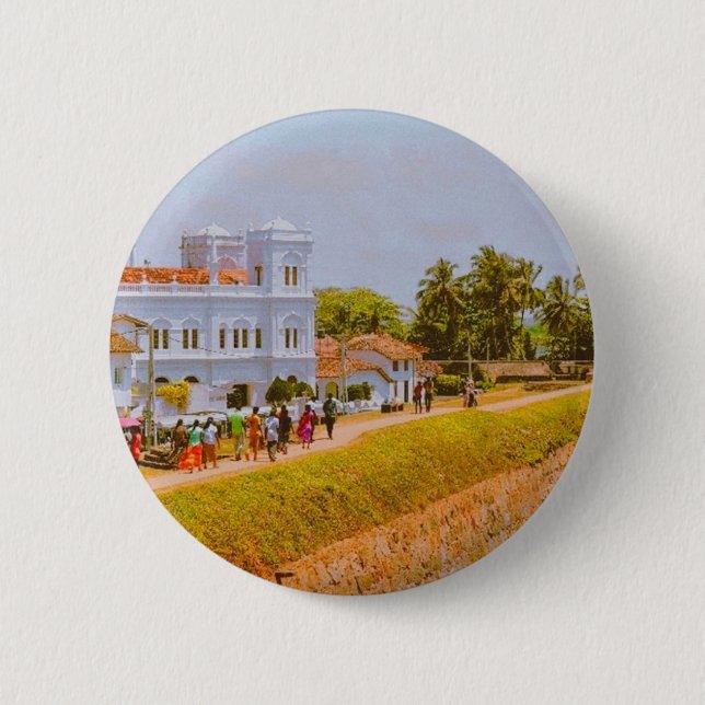 Chapa Redonda De 5 Cm Ciudad de Galle - Costa Sur de Sri Lanka (Anverso)