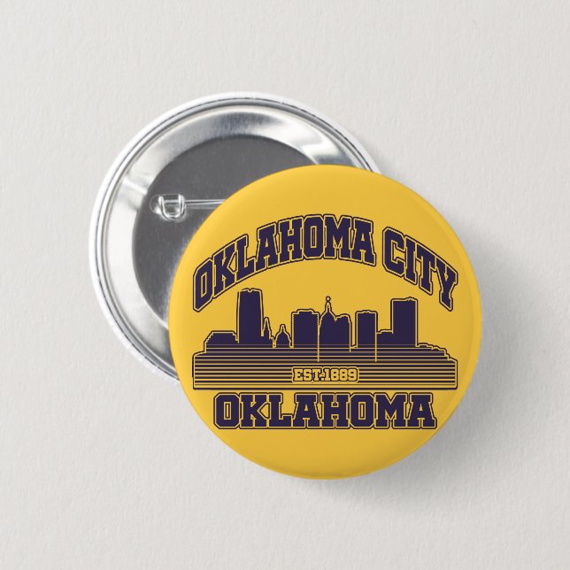 Chapa Redonda De 5 Cm Ciudad de Oklahoma, Oklahoma (Anverso y reverso)