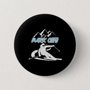 Chapa Redonda De 5 Cm Ciudad del Parque Utah Montaña de Nieve Esquí Esqu