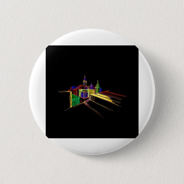 Chapa Redonda De 5 Cm Ciudad vibrante (Anverso)