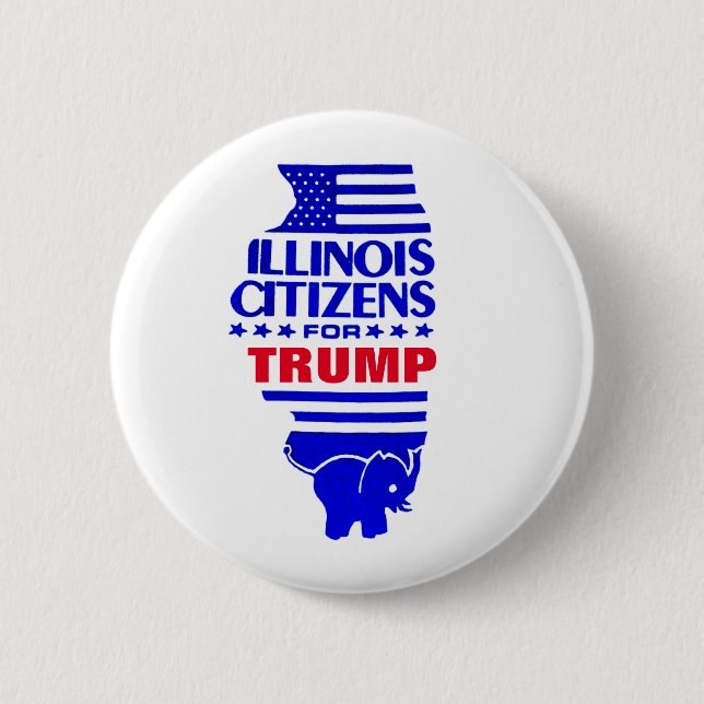 Chapa Redonda De 5 Cm Ciudadanos de Illinois para Trump (Anverso)