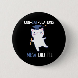 Chapa Redonda De 5 Cm Cl De 2025 Graduado Mew Lo Hizo Graduación De Gato