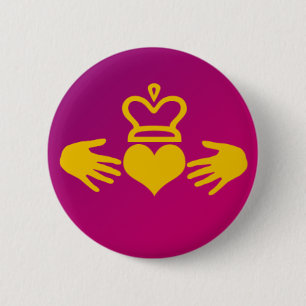 Chapa Redonda De 5 Cm Claddagh