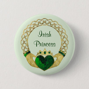 Chapa Redonda De 5 Cm Claddagh Princess