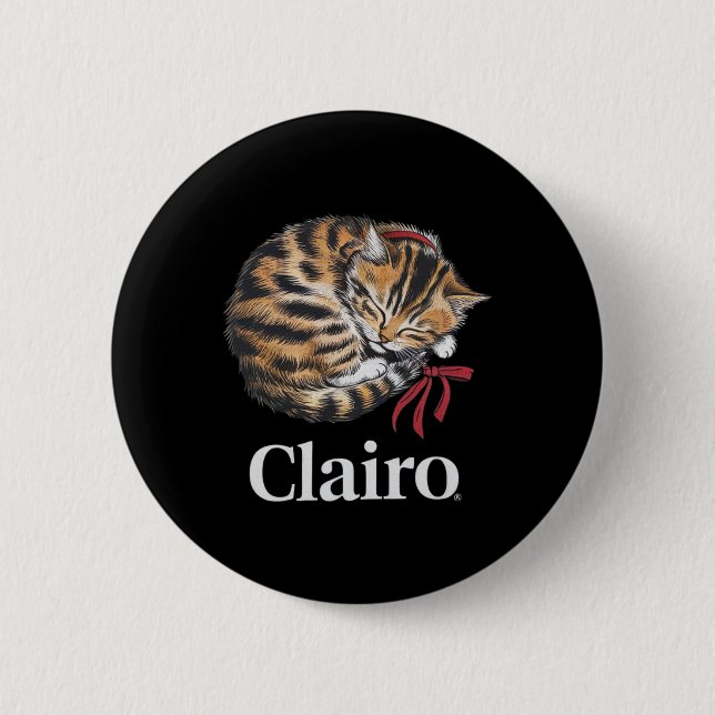 Chapa Redonda De 5 Cm Clairo Dice Un Gato (Anverso)