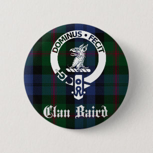Chapa Redonda De 5 Cm Clan Baird Escudo Tartan