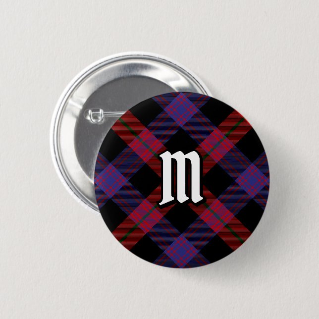Chapa Redonda De 5 Cm Clan Brown Tartan (Anverso y reverso)