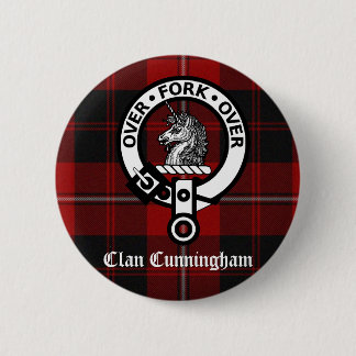 Chapa Redonda De 5 Cm Clan Cunningham Badge & Tartan