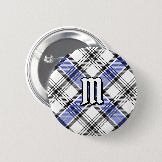Chapa Redonda De 5 Cm Clan Hannay Tartan (Anverso y reverso)