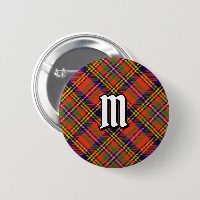 Chapa Redonda De 5 Cm Clan Hepburn Tartan (Anverso y reverso)