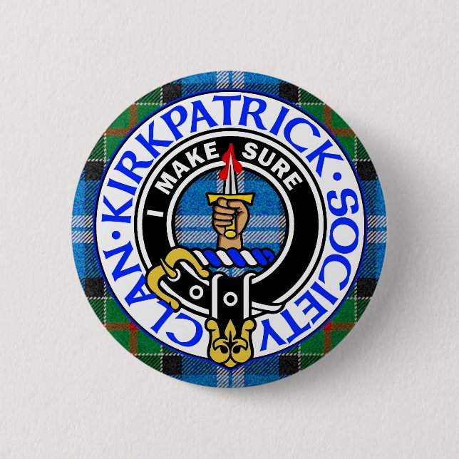 Chapa Redonda De 5 Cm Clan Kirkpatrick Society tartan badge  (Anverso)