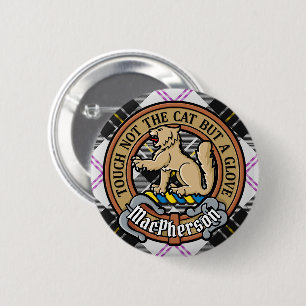 Chapa Redonda De 5 Cm Clan MacPherson Escudo por Vestir Tartán