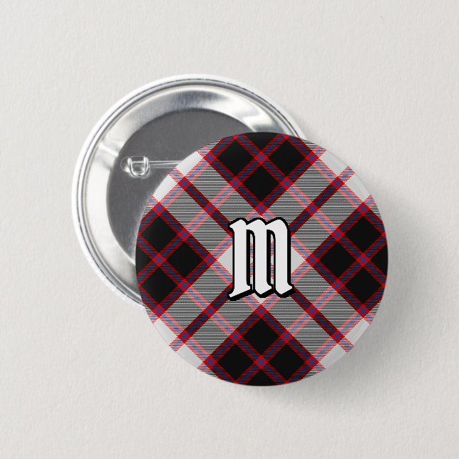 Chapa Redonda De 5 Cm Clan MacPherson Hunting Tartan Button (Anverso y reverso)