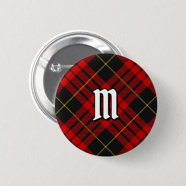Chapa Redonda De 5 Cm Clan MacQueen Tartan Button (Anverso y reverso)