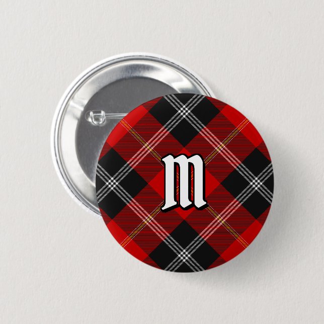 Chapa Redonda De 5 Cm Clan Marjoribanks Tartan Button (Anverso y reverso)