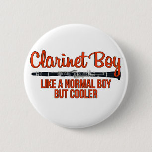Chapa Redonda De 5 Cm Clarinet Boy como un chico normal pero más frío