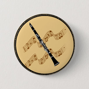 Chapa Redonda De 5 Cm Clarinet, instrumento de viento de madera