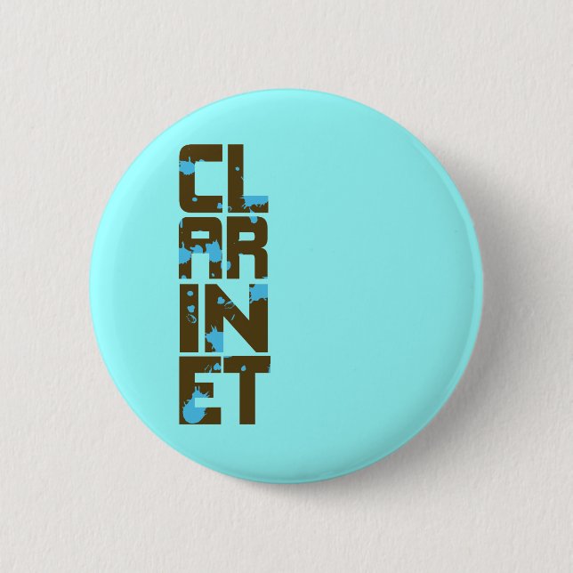 Chapa Redonda De 5 Cm Clarinete asimétrico (Anverso)