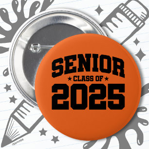 Chapa Redonda De 5 Cm Clase de 2025 Graduación de secundaria de 2025