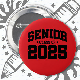 Chapa Redonda De 5 Cm Clase de 2025 Graduación de secundaria de 2025