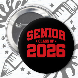 Chapa Redonda De 5 Cm Clase de 2026 Graduación de secundaria en 2026