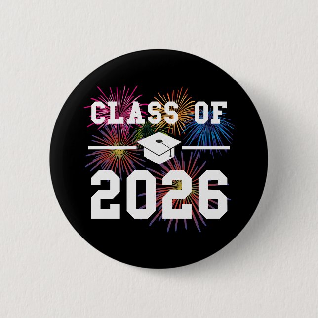 Chapa Redonda De 5 Cm Clase de 2026 Último Año (Anverso)