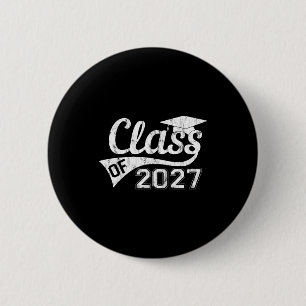 Chapa Redonda De 5 Cm Clase de 2027 graduación 2027 senior primer día de