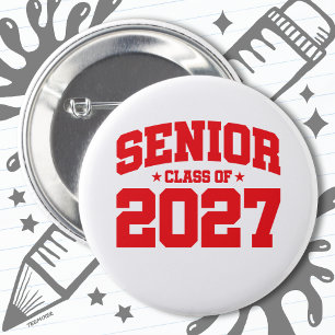 Chapa Redonda De 5 Cm Clase de 2027 Graduación de secundaria en 2027