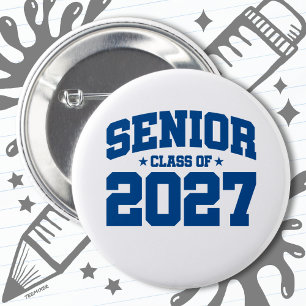 Chapa Redonda De 5 Cm Clase de 2027 Graduación de secundaria en 2027