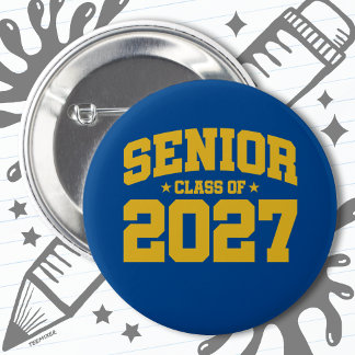 Chapa Redonda De 5 Cm Clase de 2027 Graduación de secundaria en 2027