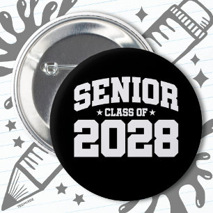 Chapa Redonda De 5 Cm Clase de 2028 Graduación de secundaria en 2028