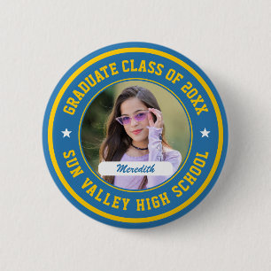 Chapa Redonda De 5 Cm Clase de graduados superiores Foto personalizada d