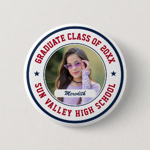 Chapa Redonda De 5 Cm Clase de graduados superiores Foto personalizada d