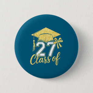 Chapa Redonda De 5 Cm Clase de Hombres 2027 Futuro Graduado Senior