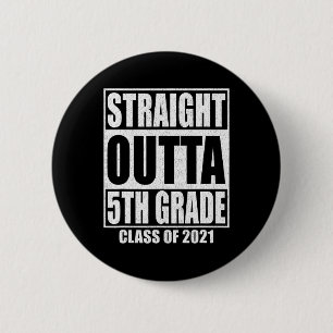 Chapa Redonda De 5 Cm Clase O de Graduación Escolar de 5º Grado