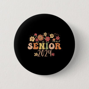 Chapa Redonda De 5 Cm Clase Retro Groovy Superior De 2024 Graduación De 