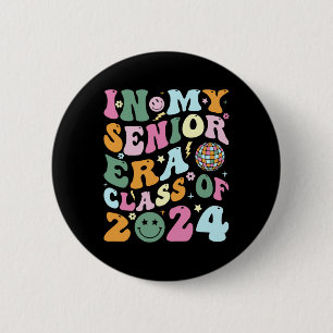 Chapa Redonda De 5 Cm Clase Retro Senior 2024 De Graduado 2024 En My Sen