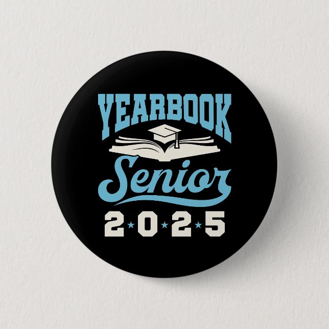 Chapa Redonda De 5 Cm Clase Senior de Yearbook de 2025 (Anverso)