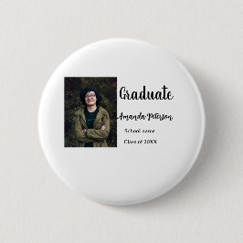 Chapa Redonda De 5 Cm Clásica graduación agregar nombre de foto clase de