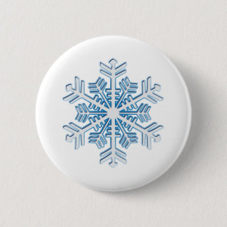 Chapa Redonda De 5 Cm Clásico copo de nieve de Navidad de invierno azul 