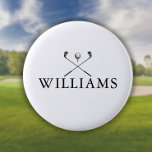 Chapa Redonda De 5 Cm Clásicos clubes de golf de nombre personalizado<br><div class="desc">Personalice el nombre en la tipografía clásica para crear un regalo de golf único y mantenerlo para cualquier golfista. Diseñado por Thisisnotme©</div>