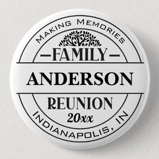 Chapa Redonda De 5 Cm Classic Family Reunion Button Custom Text Badge