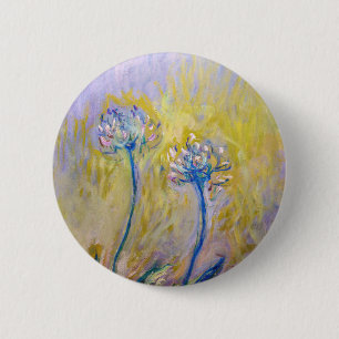 Chapa Redonda De 5 Cm Claude Monet - Agapanthus