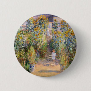 Chapa Redonda De 5 Cm Claude Monet el jardín del artista en Vétheuil, 18