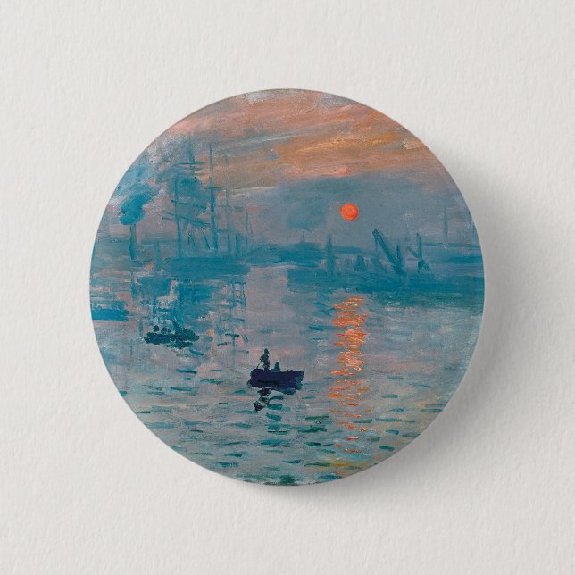 Chapa Redonda De 5 Cm Claude Monet Impression Sunrise French (Anverso)