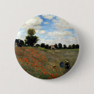 Chapa Redonda De 5 Cm Claude Monet - Les Coquelicots