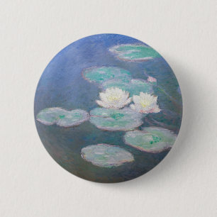 Chapa Redonda De 5 Cm Claude Monet - Nenúfares, efecto de la tarde