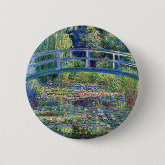 Chapa Redonda De 5 Cm Claude Monet Water Lily Pond