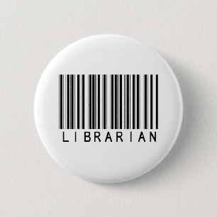 Chapa Redonda De 5 Cm Clave de barras del bibliotecario