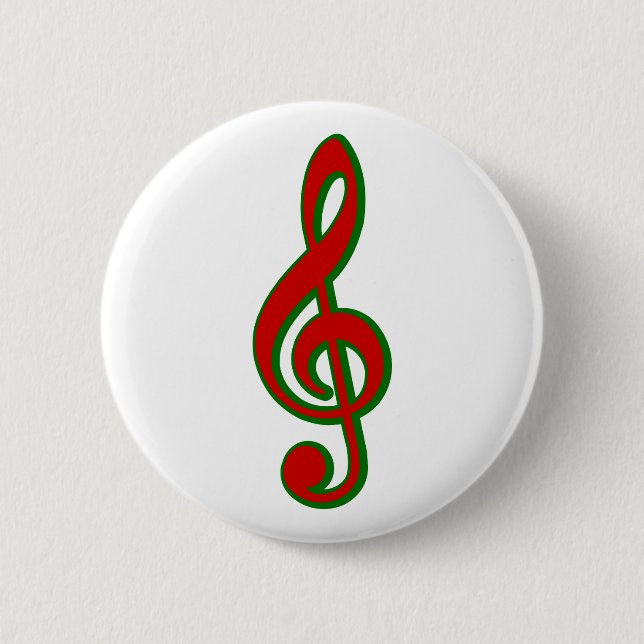 Chapa Redonda De 5 Cm Clef agudo del navidad rojo (Anverso)